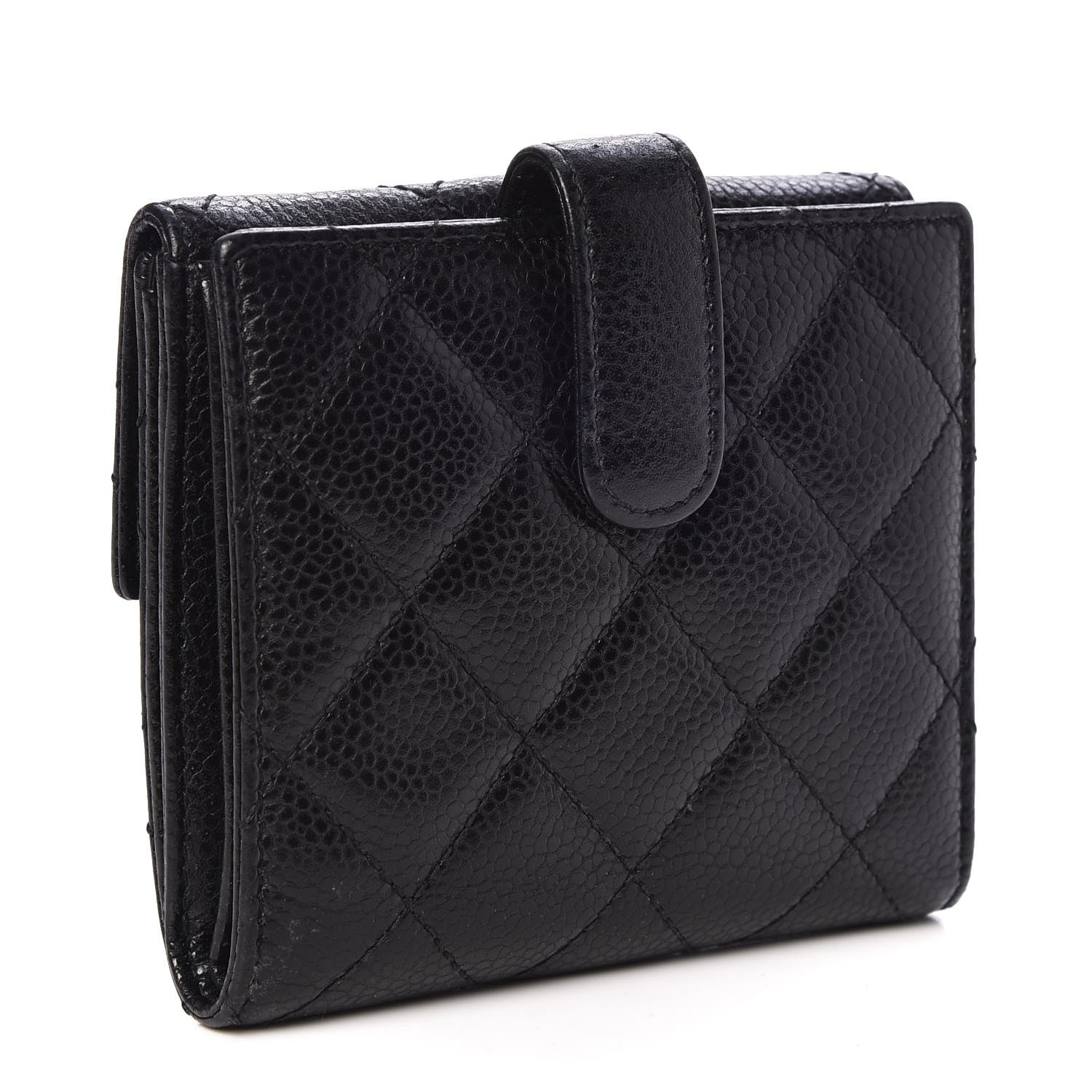 Chanel Caviar Quilted Compact French Flap Wallet Black 3 of 10