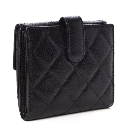 Chanel Caviar Quilted Compact French Flap Wallet Black 3 of 10