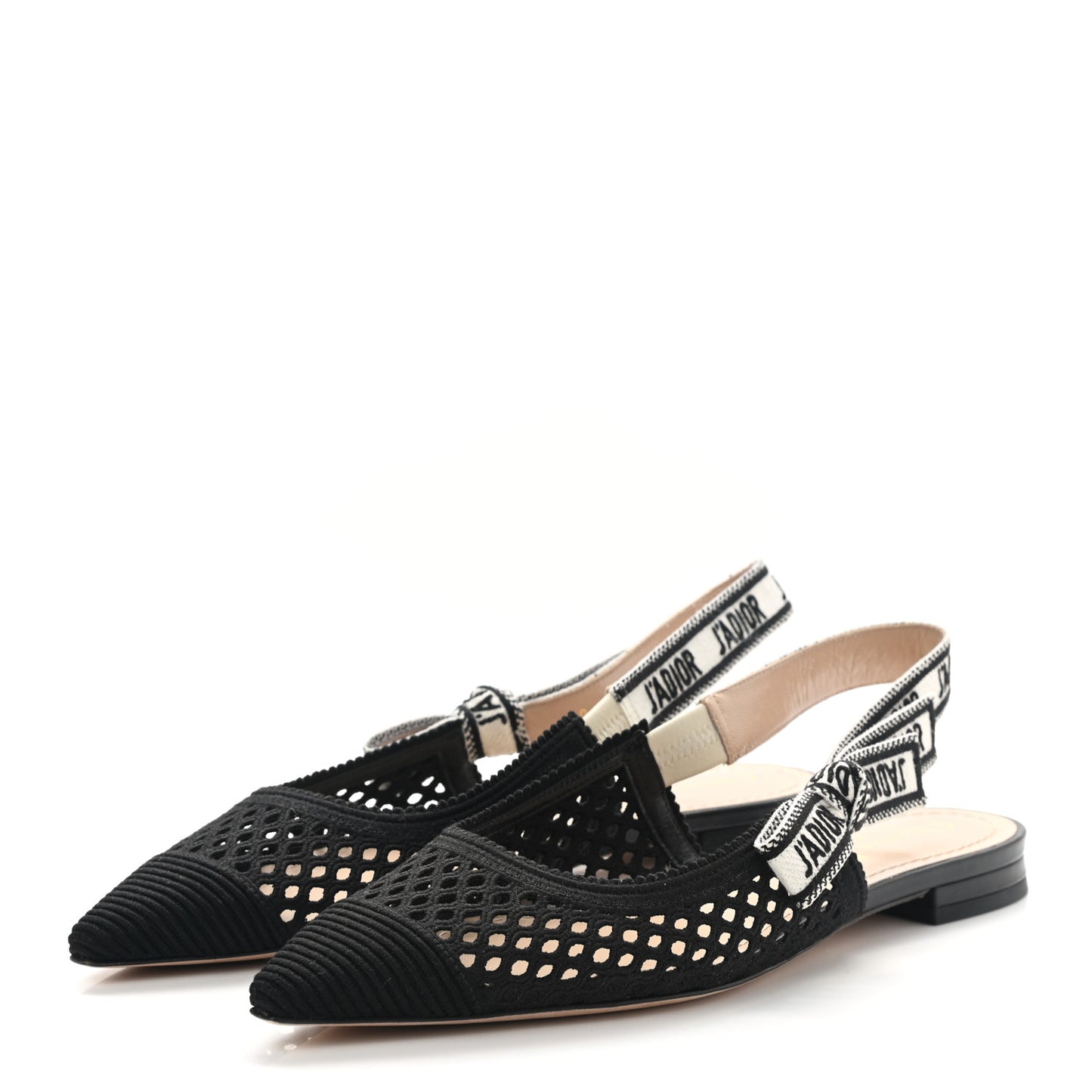 Resille Ribbon J'Adior Slingback Ballet Flats 37 Black
