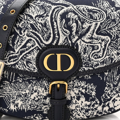 Christian Dior Canvas Toile de Jouy Reverse Embroidered Medium Bobby Flap Blue 7 of 9