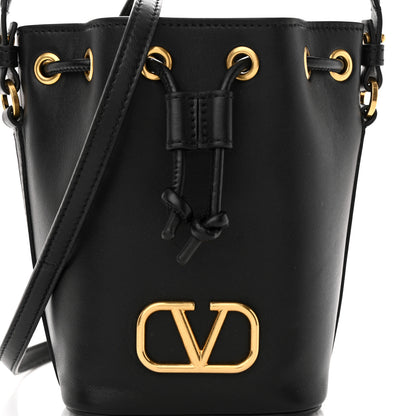 Valentino Garavani Nappa Mini VLogo Signature Bucket Bag Black 7 of 12