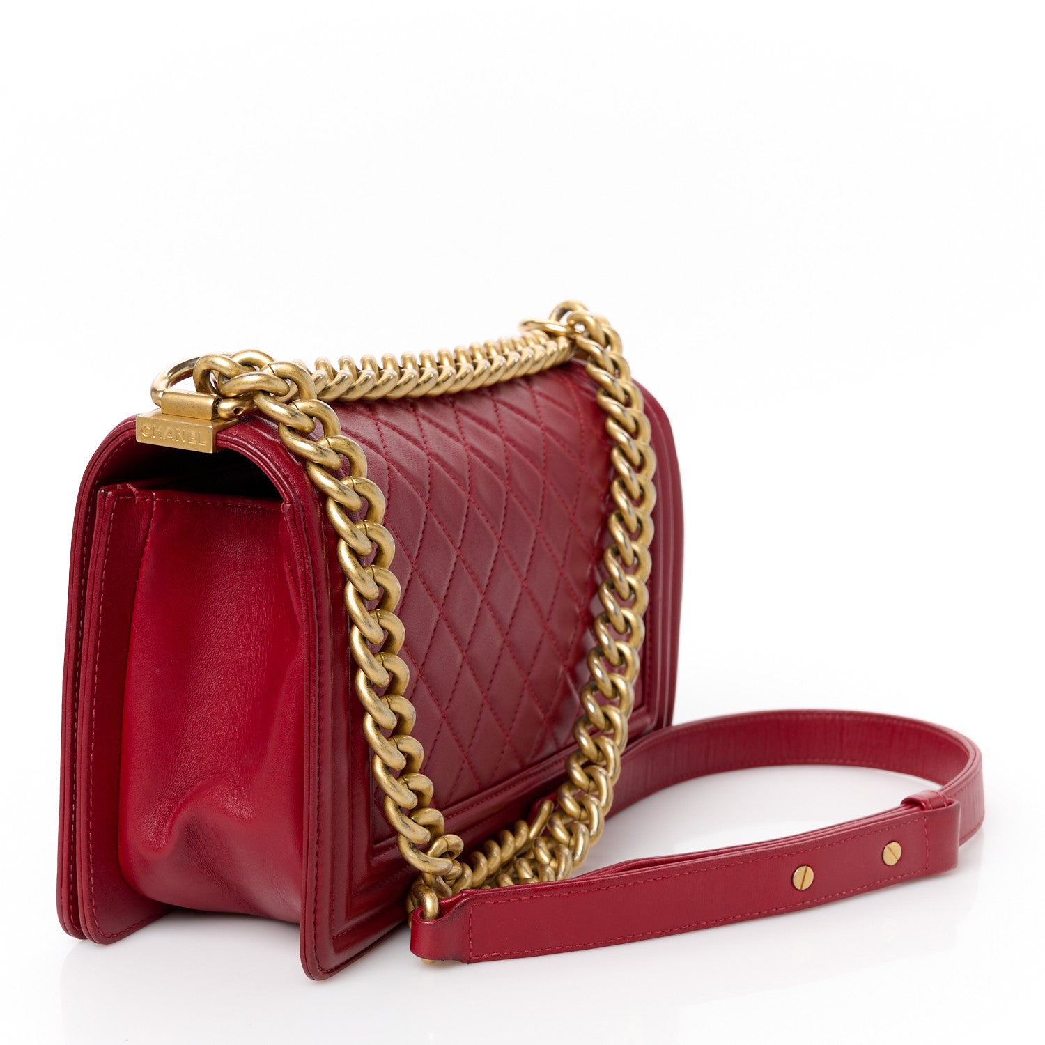 Chanel Lambskin Quilted Medium Boy Flap Red 3 of 10