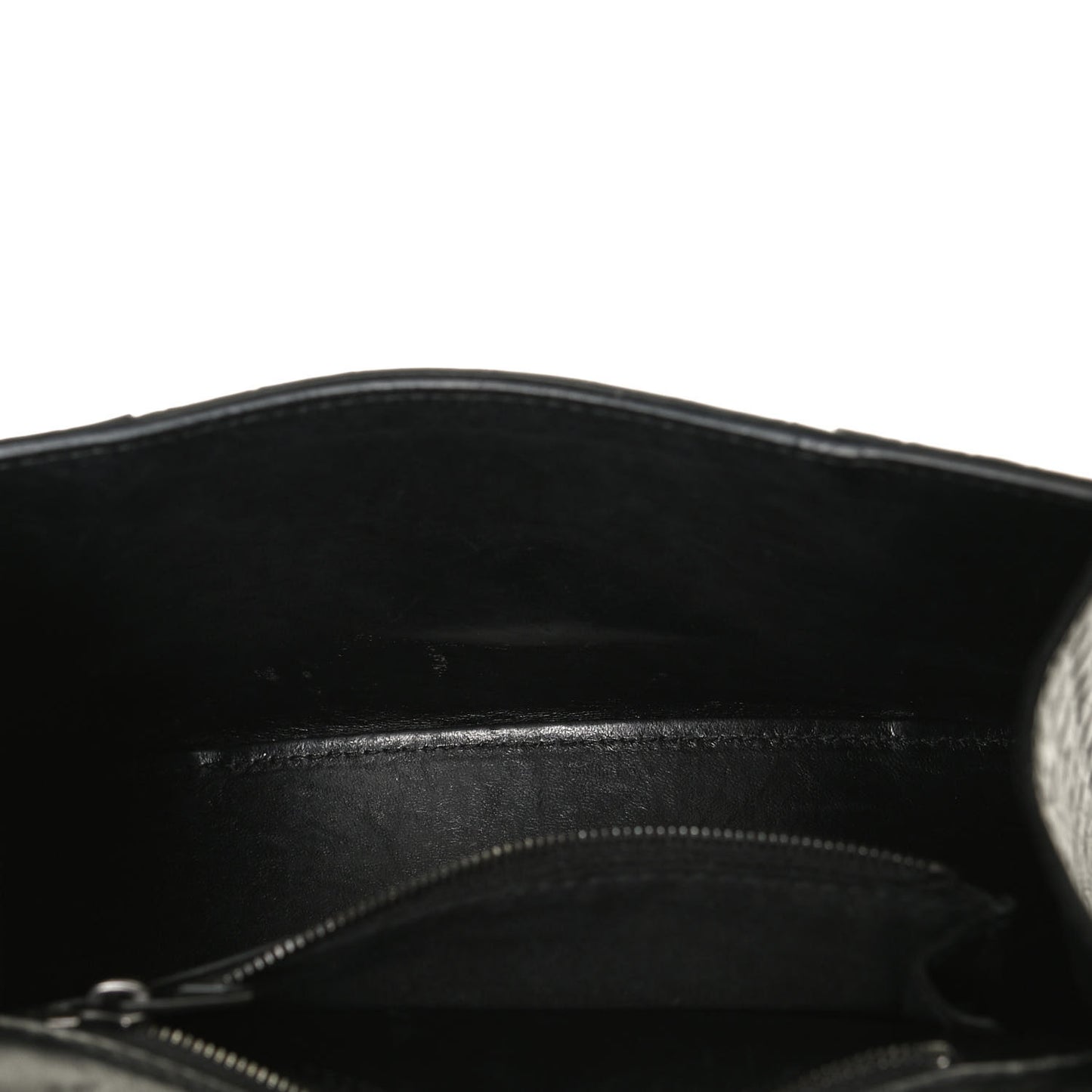 Shiny Calfskin Monochrome Crocodile Embossed Small Hourglass Top Handle Bag Black