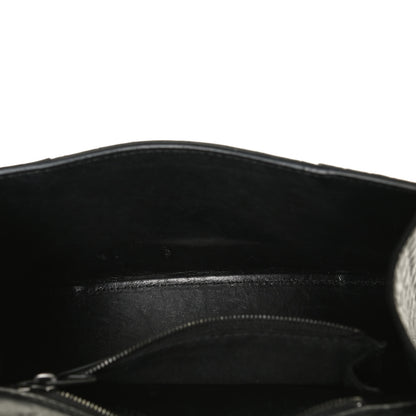 Balenciaga Shiny Calfskin Monochrome Crocodile Embossed Small Hourglass Top Handle Bag Black 8 of 11