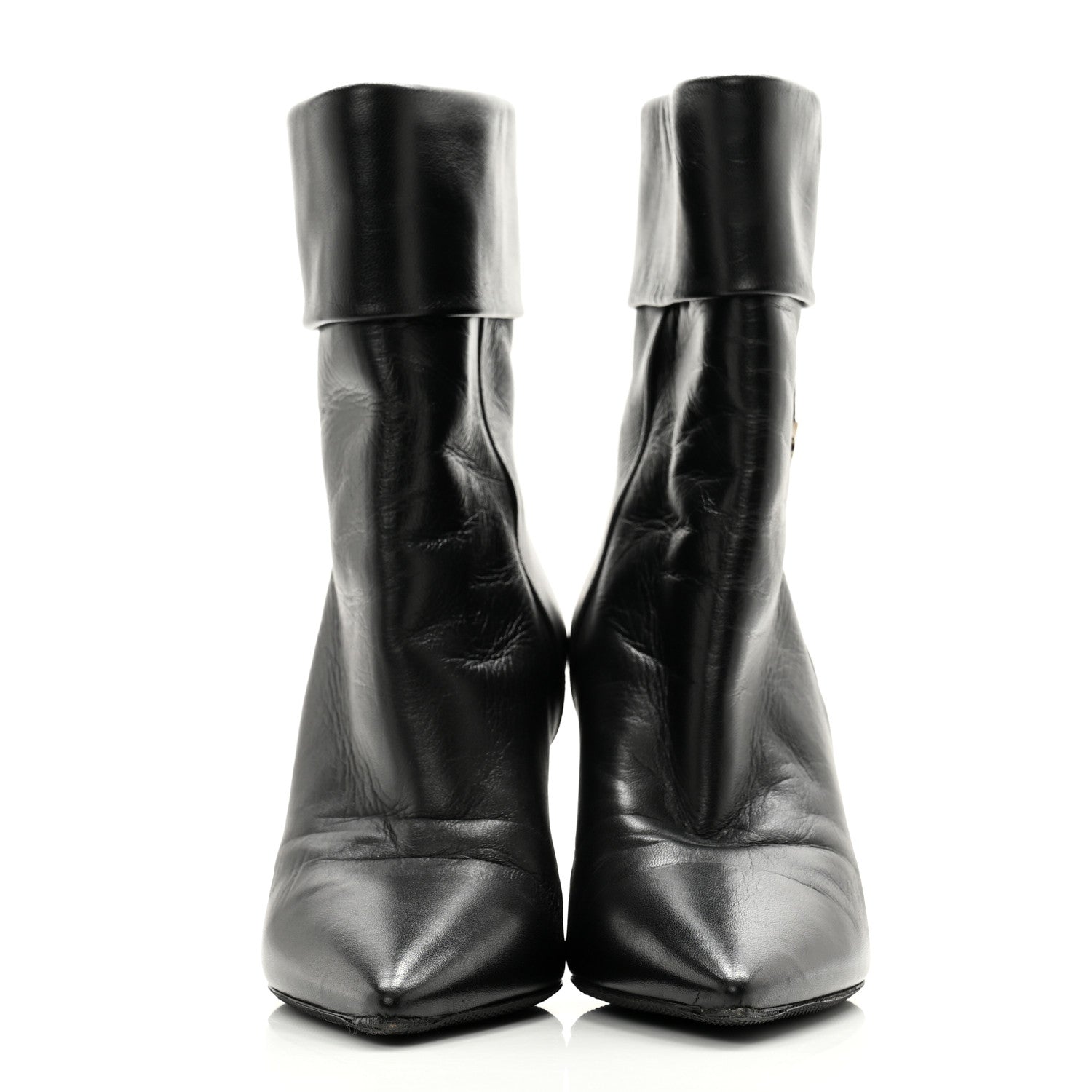 Saint Laurent Lambskin Liz 85 Wedge Booties 39 Black 2 of 11