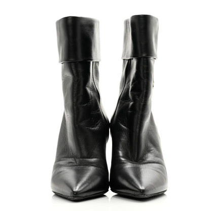 Saint Laurent Lambskin Liz 85 Wedge Booties 39 Black 2 of 11