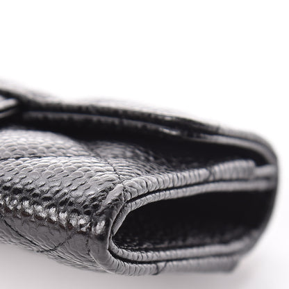 Chanel Caviar Quilted Flap Card Holder Wallet Black 10 of 11