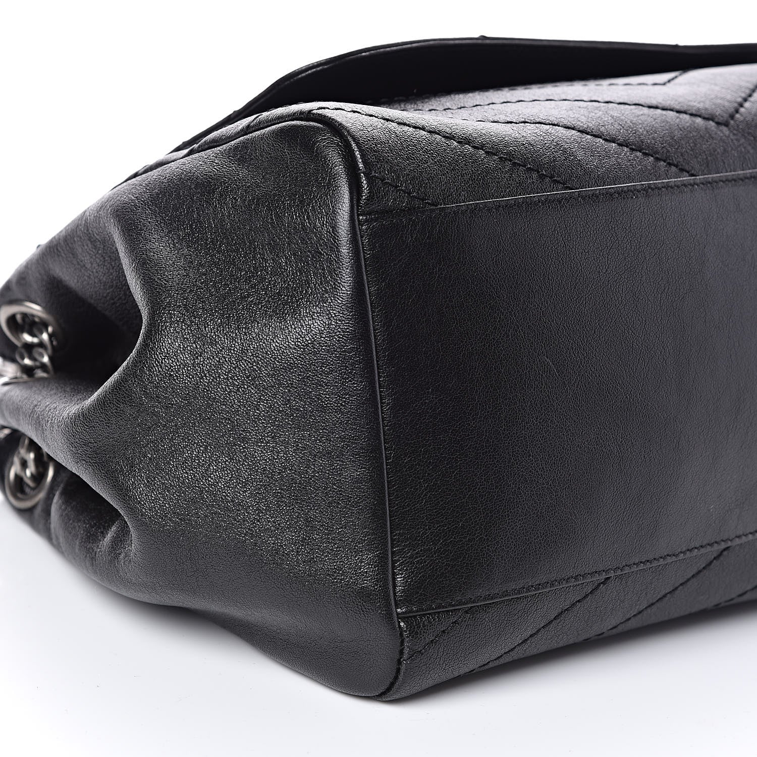 Saint Laurent Vintage Lambskin Chevron Monogram Medium Nolita Black 8 of 11
