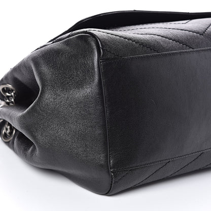 Saint Laurent Vintage Lambskin Chevron Monogram Medium Nolita Black 8 of 11