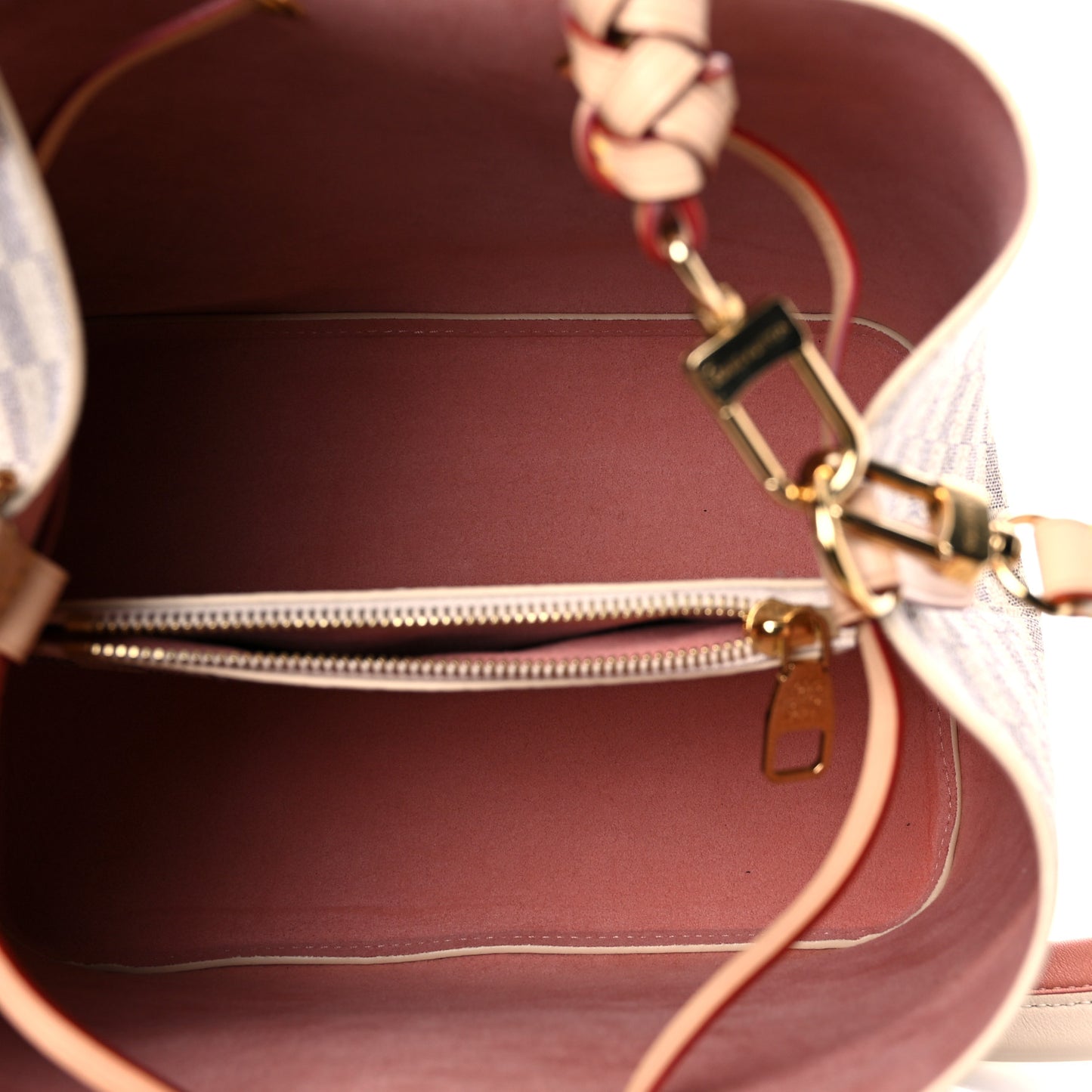 Damier Azur Braided Neonoe MM Peach Cream