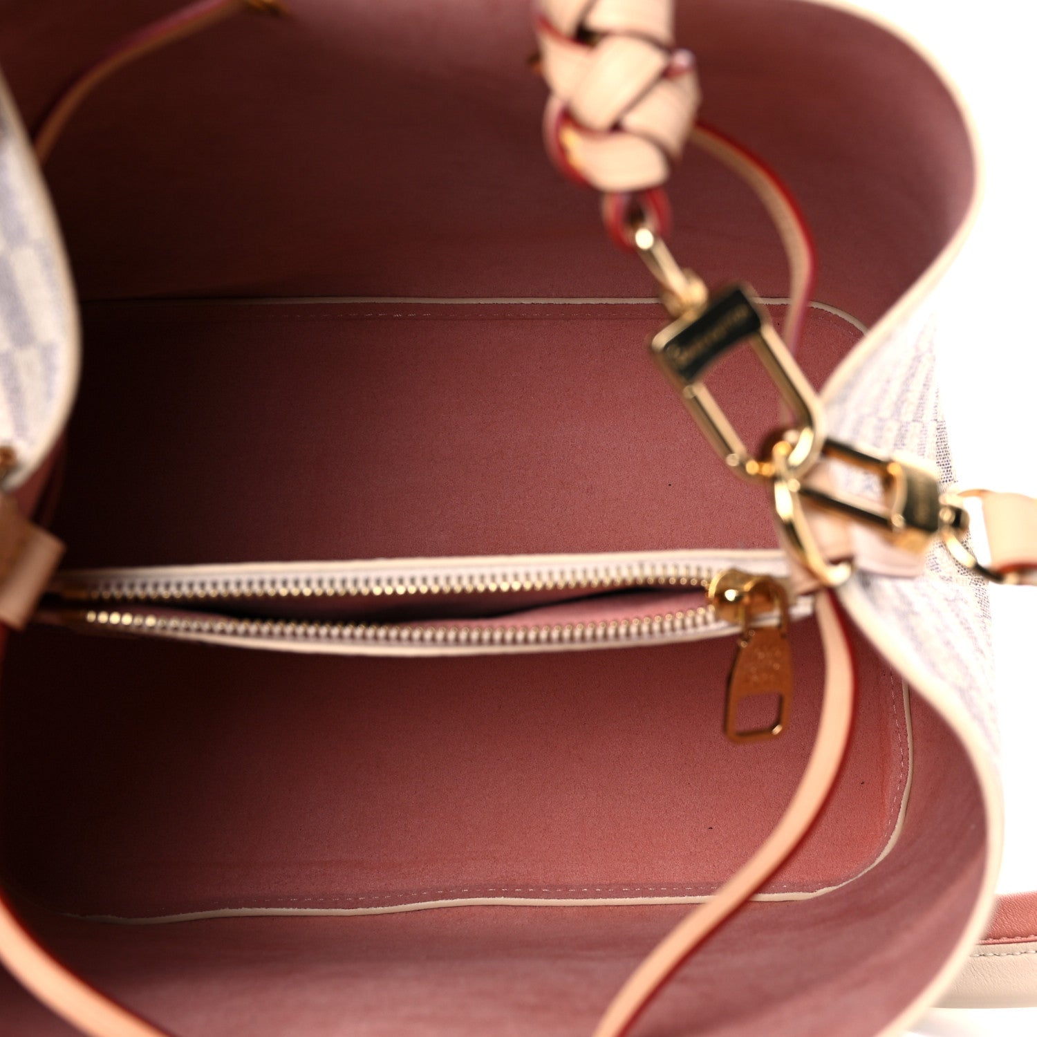 Louis Vuitton Damier Azur Braided Neonoe MM Peach Cream 5 of 11