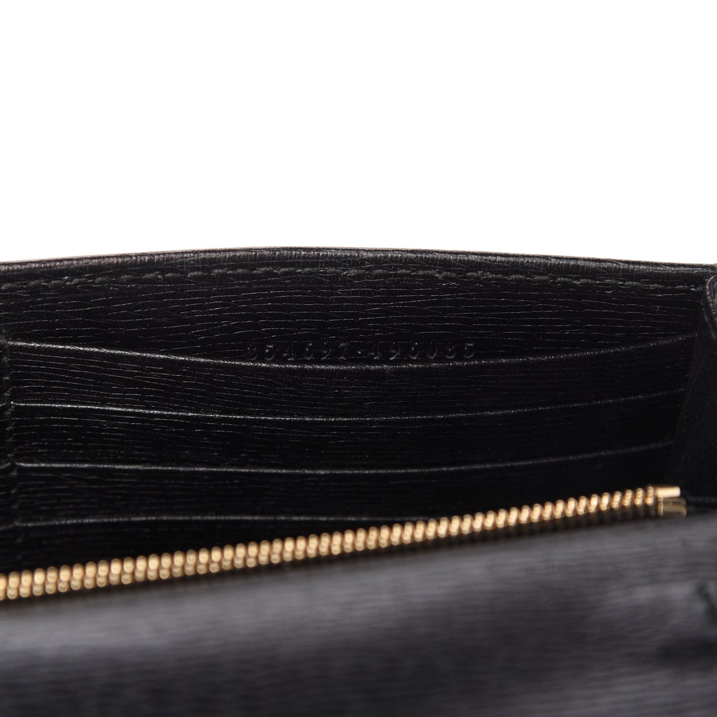 Textured Calfskin Medium Betty Chain Wallet Black