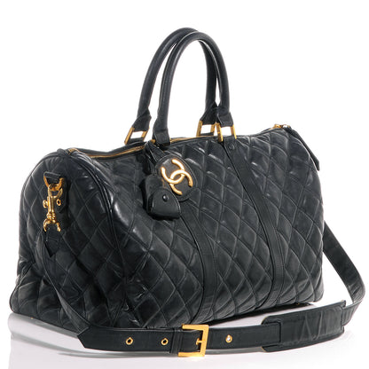 Chanel Quilted Vinyl Large Boston Black 3 of 9
