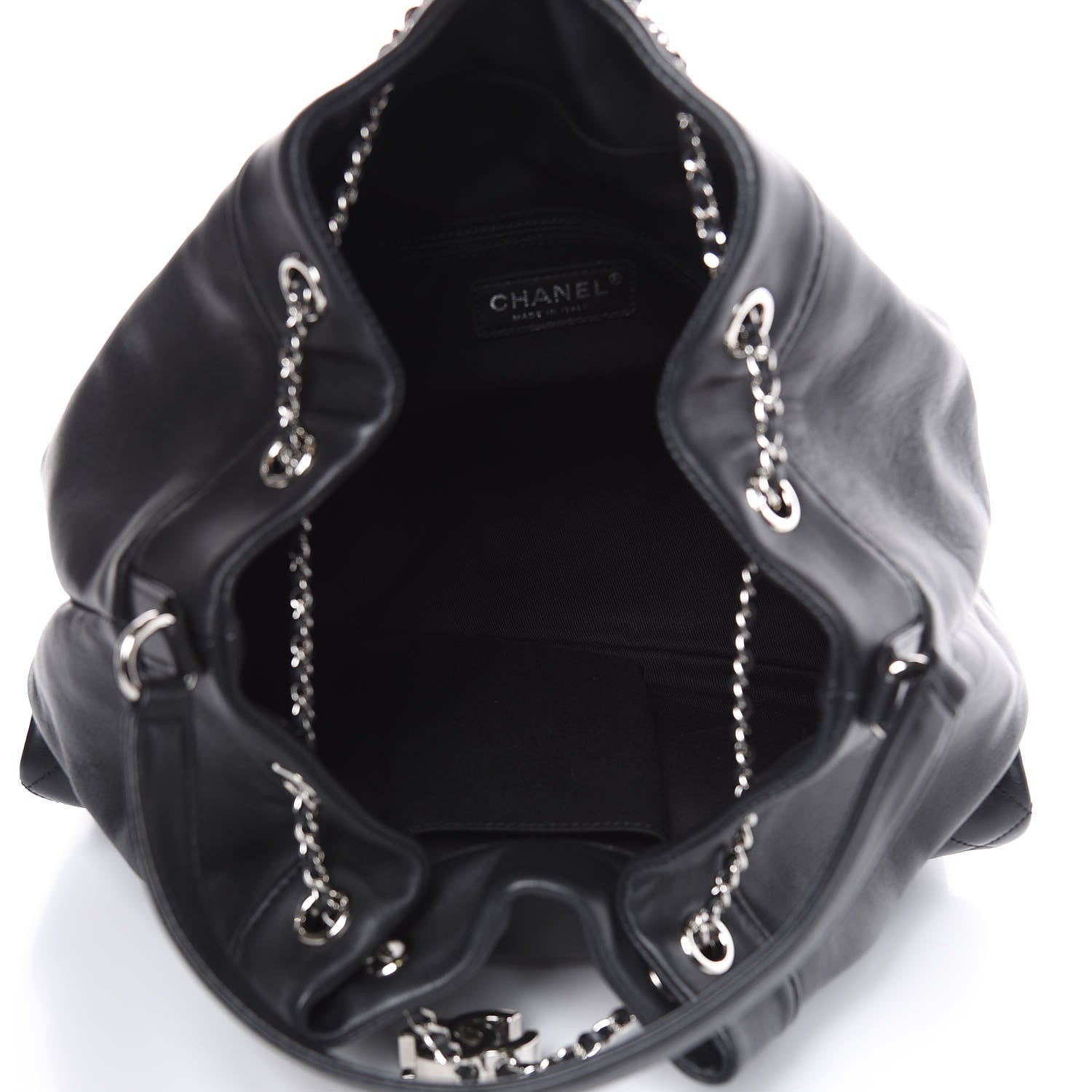 Chanel Lambskin Quilted Backpack Pocket Black 5 of 11
