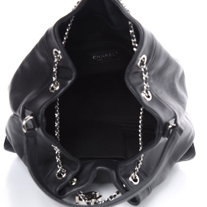 Chanel Lambskin Quilted Backpack Pocket Black 5 of 11
