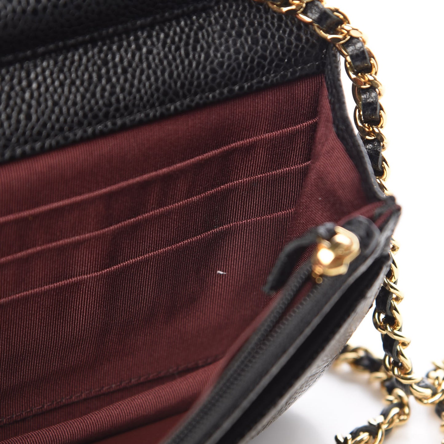 Caviar Quilted Wallet On Chain WOC Black
