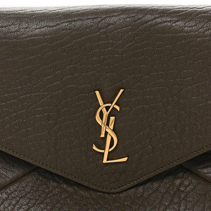 Saint Laurent Grained Lambskin Large Cassandre Envelope Pouch Light Musk 14 of 16