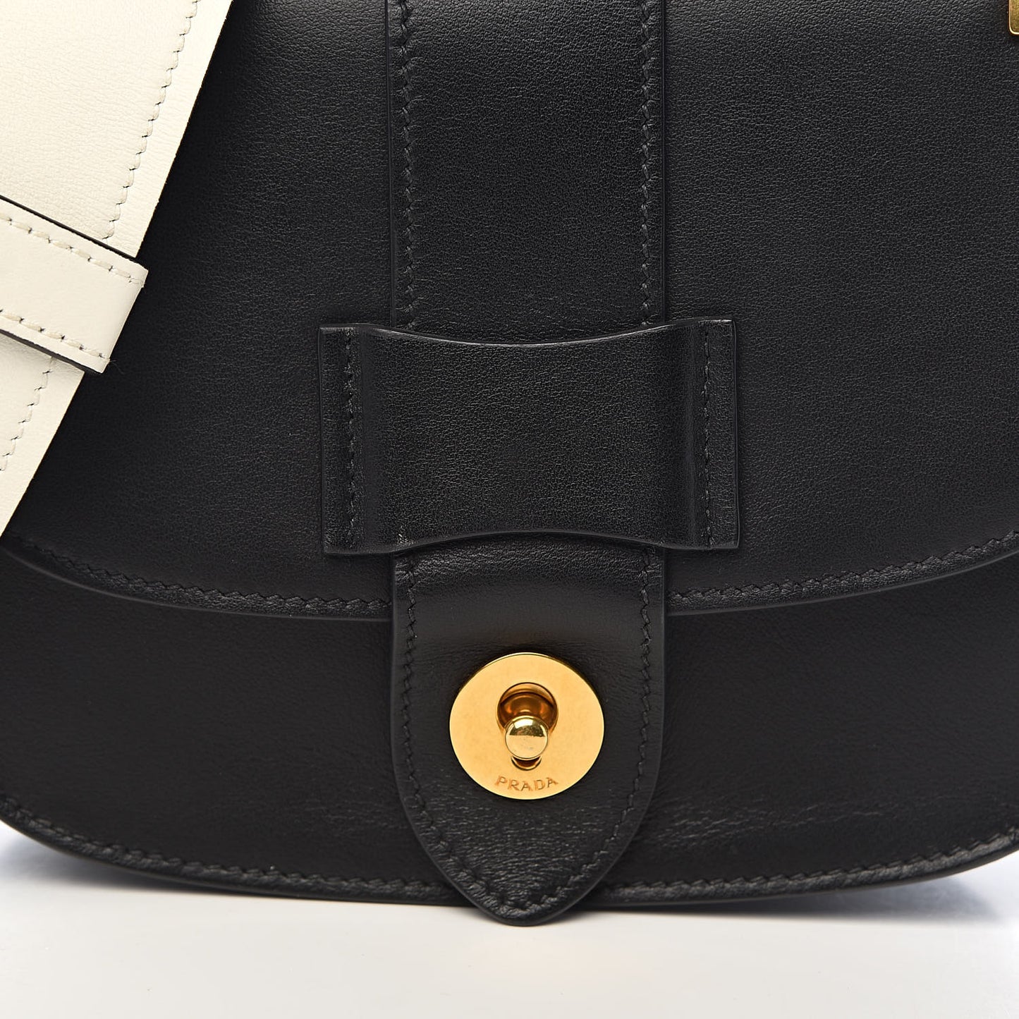 City Calfskin Crossbody Bag Black White