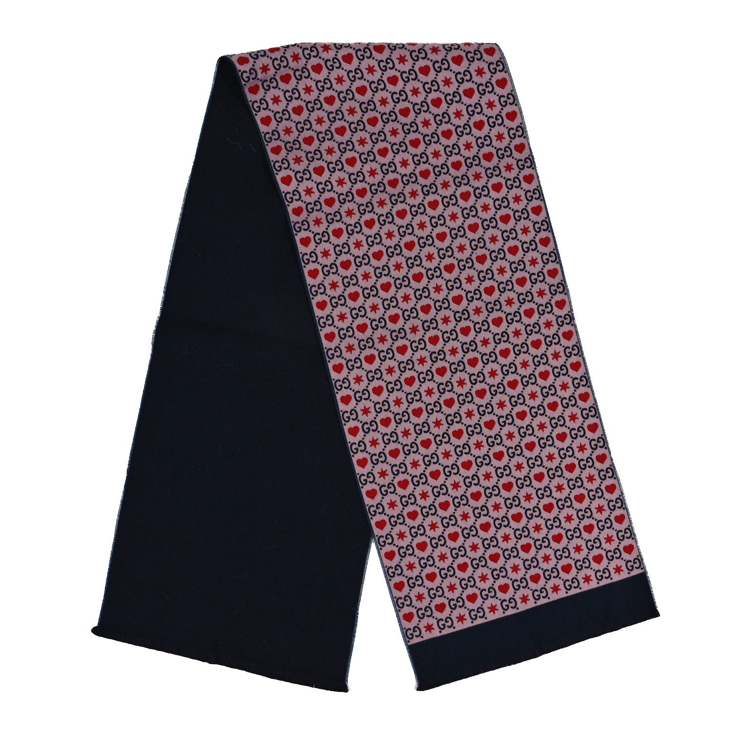 Gucci Wool Cotton GG Monogram MHerry Scarf Violet Pink 2 of 3