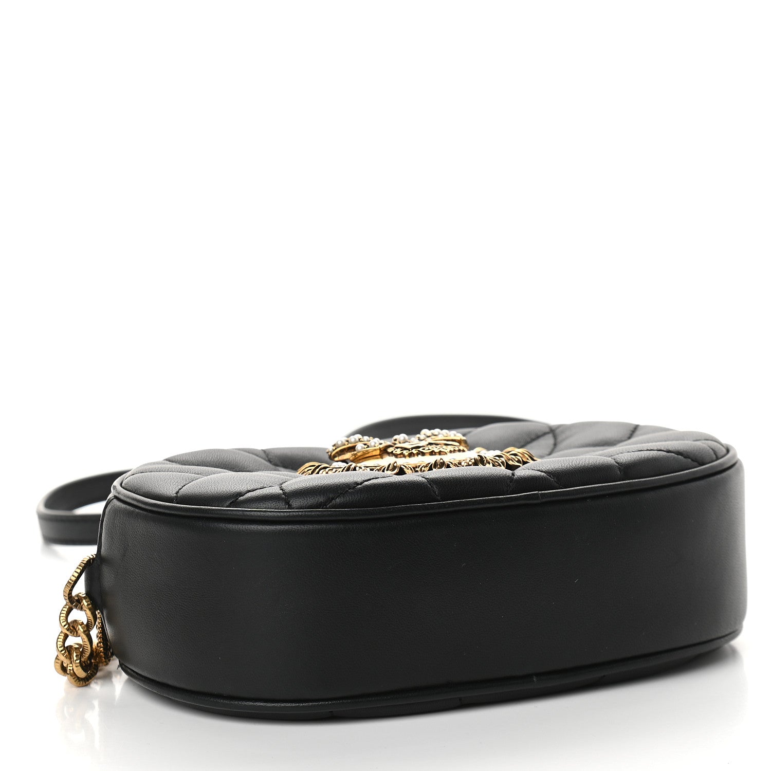 Dolce & Gabbana Smooth Calfskin Mini Devotion Camera Bag Black 4 of 9