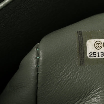 Chanel Caviar Chevron Quilted Jumbo Double Flap Green 8 of 11