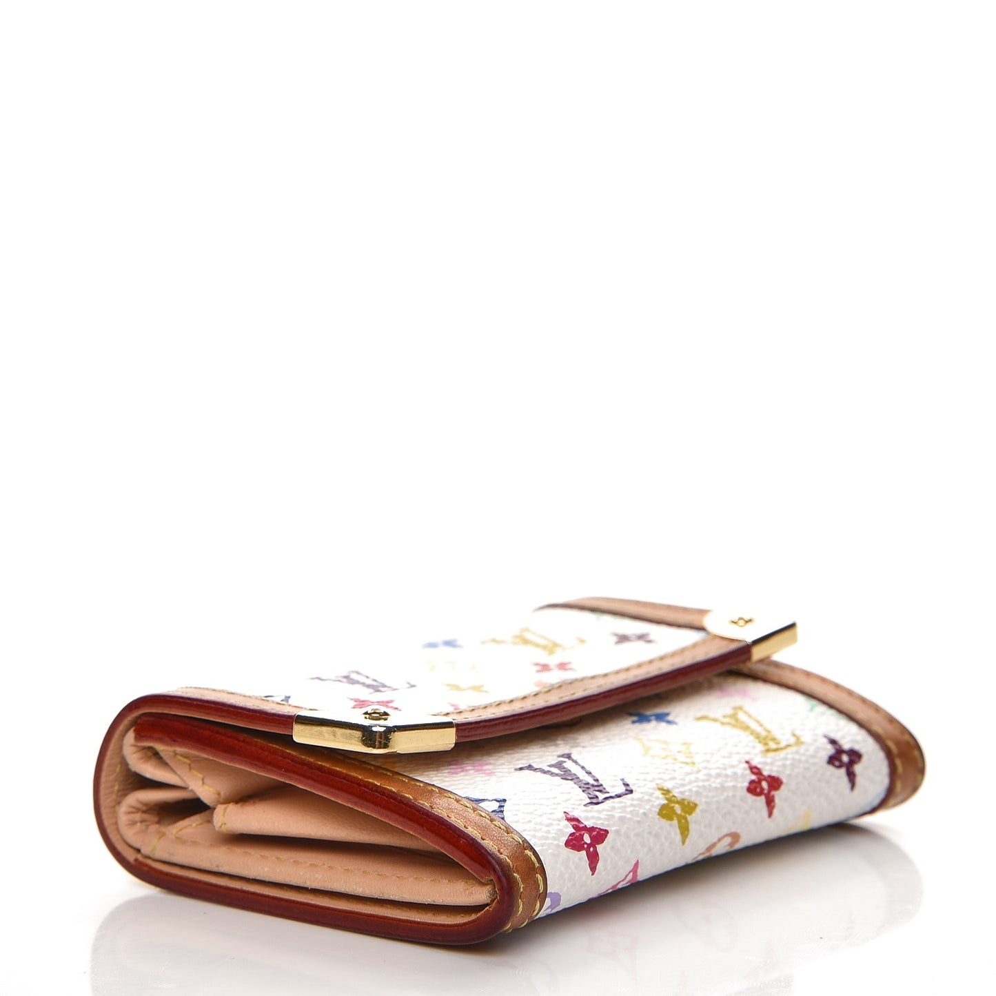 Monogram Multicolor Porte-Monnaie Plat Coin Purse White