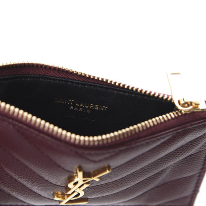 Saint Laurent Monogram Grain de Poudre 5 Fragments Zip Pouch Card Holder Rouge Legion 9 of 11