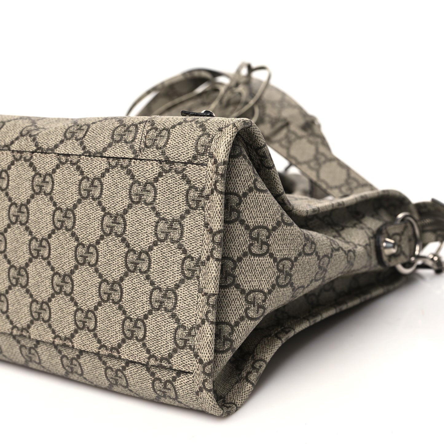 X GUCCI GG Supreme Monogram Neo Classic Silver Hardware City Beige Ebony