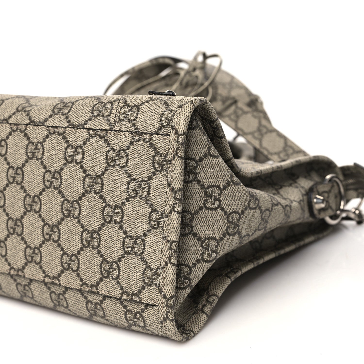 Balenciaga X GUCCI GG Supreme Monogram Neo Classic Silver Hardware City Beige Ebony 11 of 12