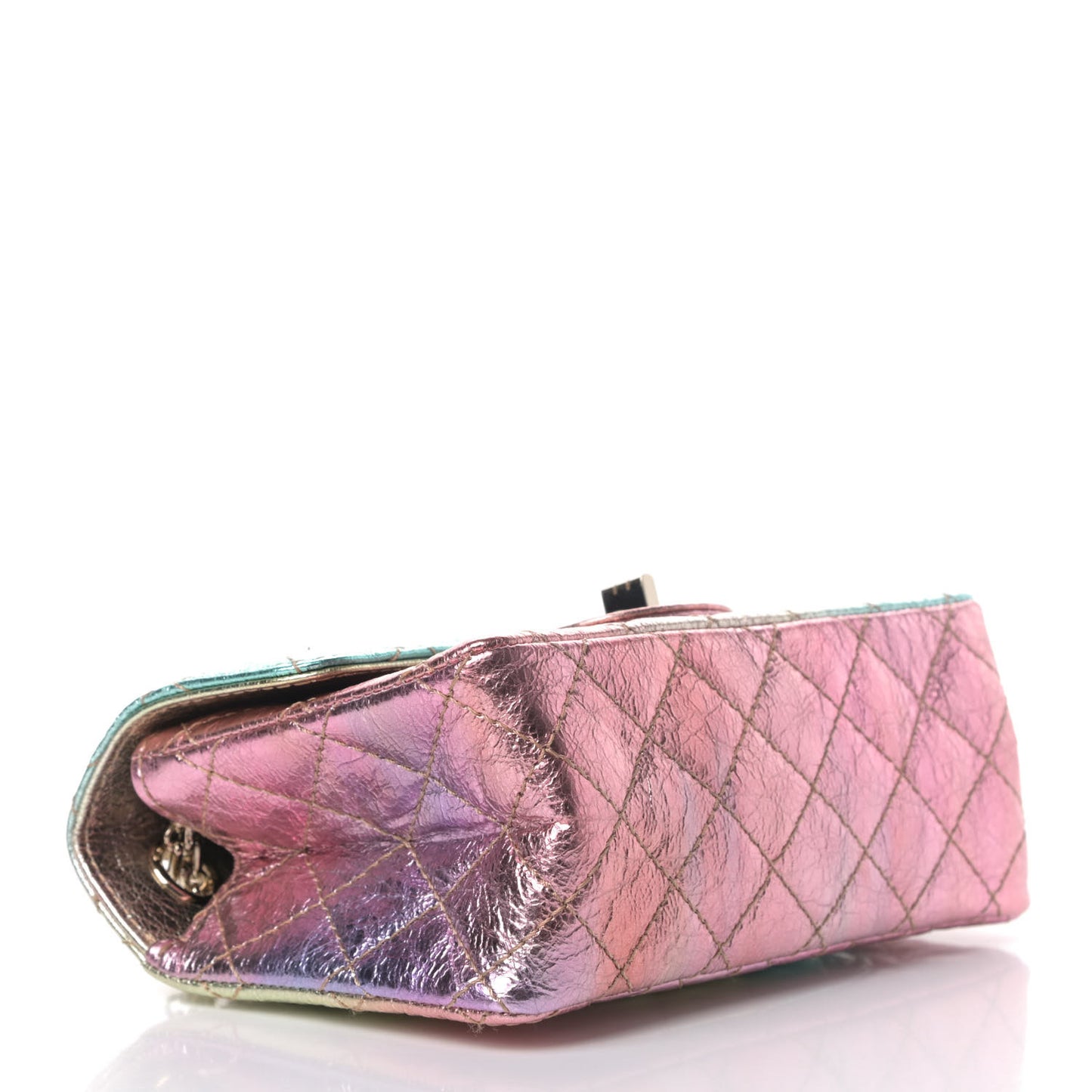 Metallic Goatskin Quilted Mini 2.55 Reissue Flap Multicolor