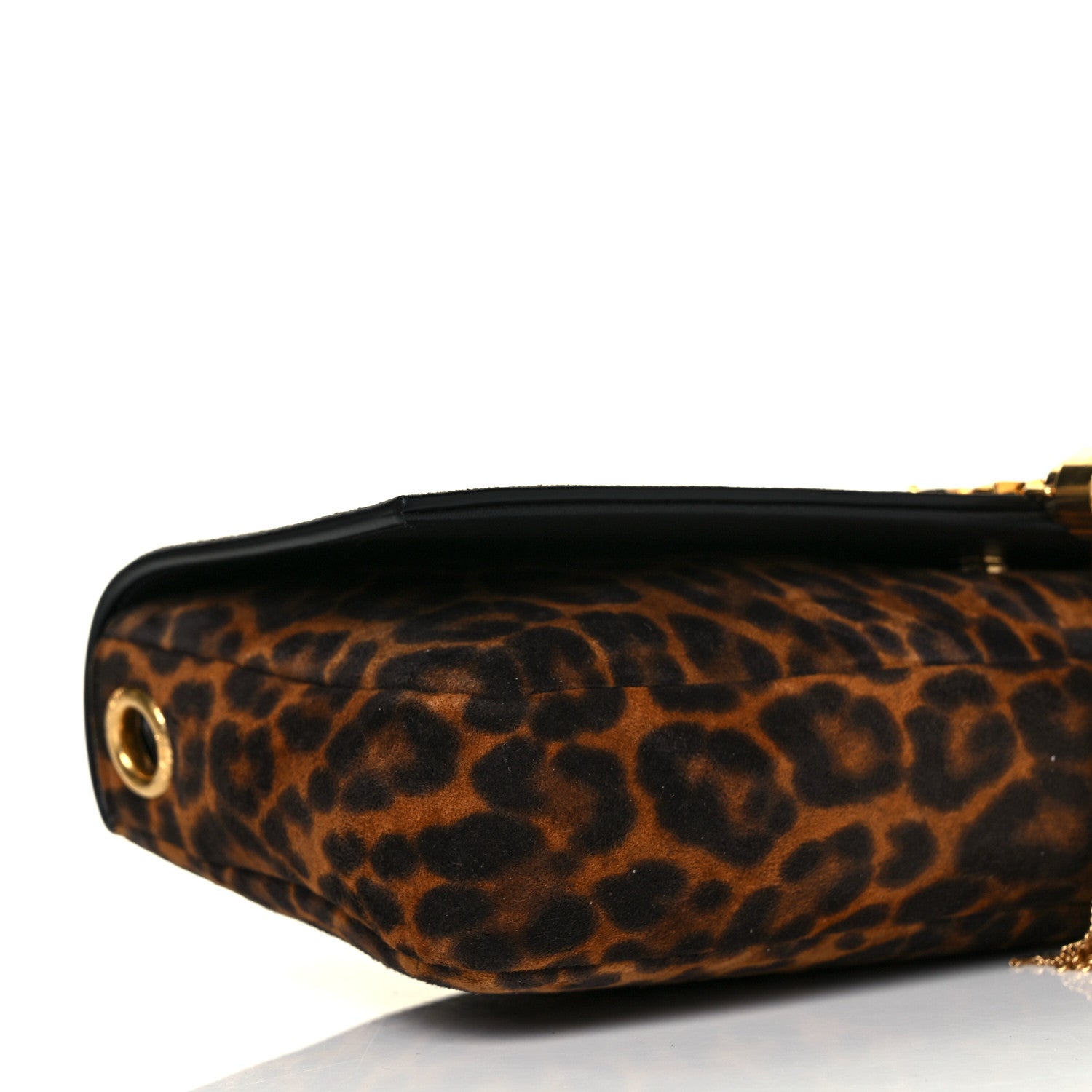 Saint Laurent Suede Leopard Print Monogram Tassel Kate 99 Naturale 7 of 8
