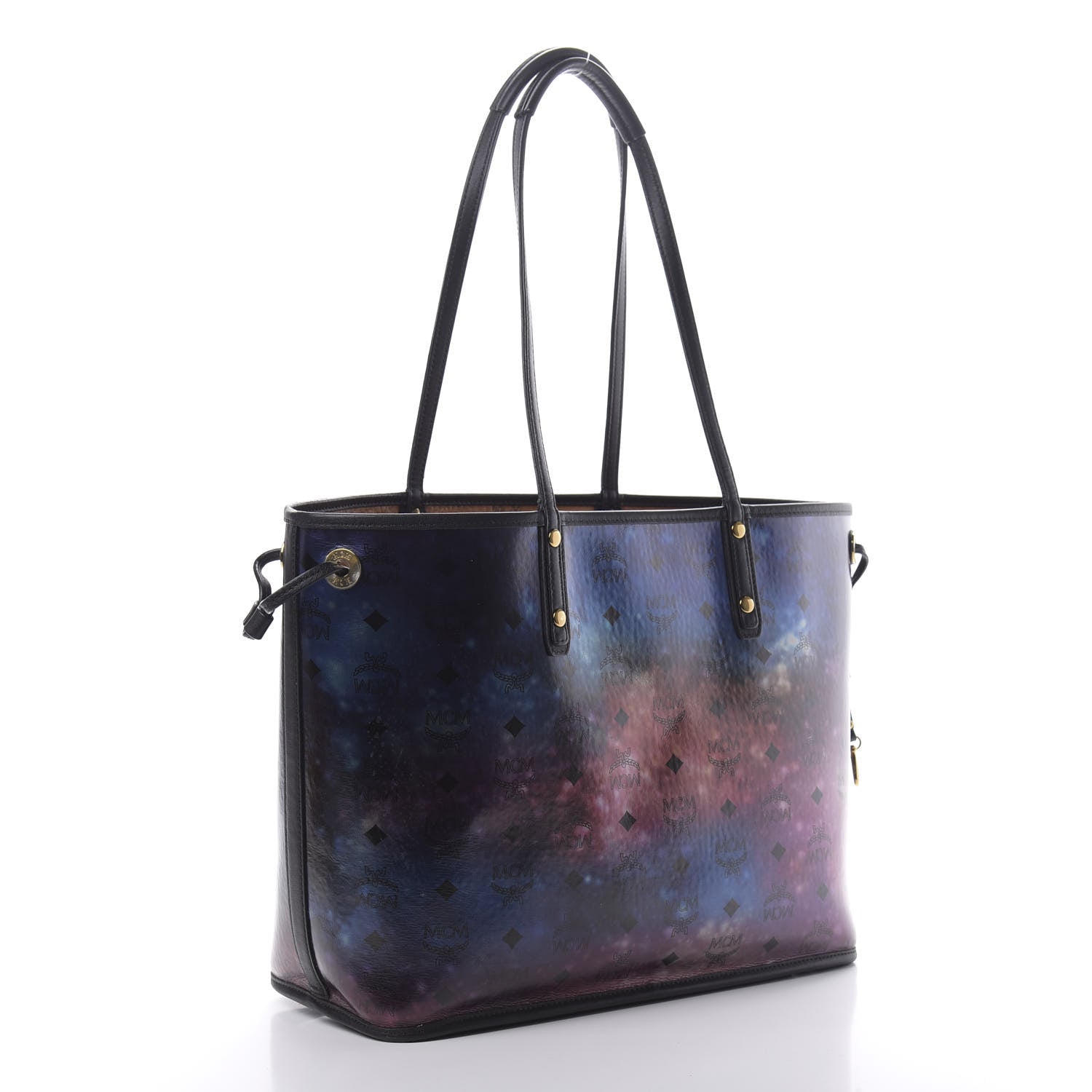 MCM Metallic Galaxy Visetos Medium Project Reversible Shopper Tote Cognac Multicolor 5 of 20