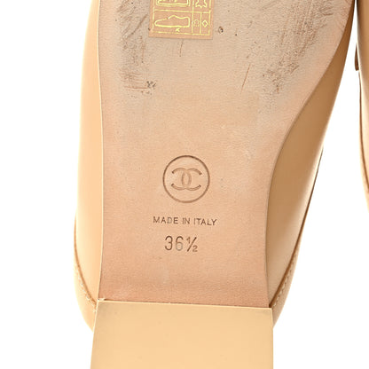 Chanel Lambskin Pearl CC Mules 36.5 Beige 6 of 9