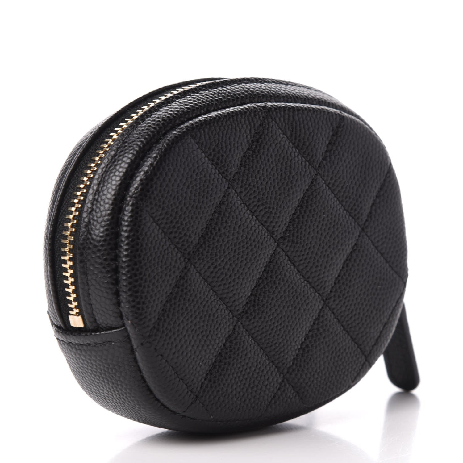 Chanel Caviar Quilted Zip Around Classic Coin Purse Black 3 of 9