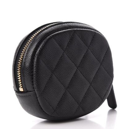 Chanel Caviar Quilted Zip Around Classic Coin Purse Black 3 of 9