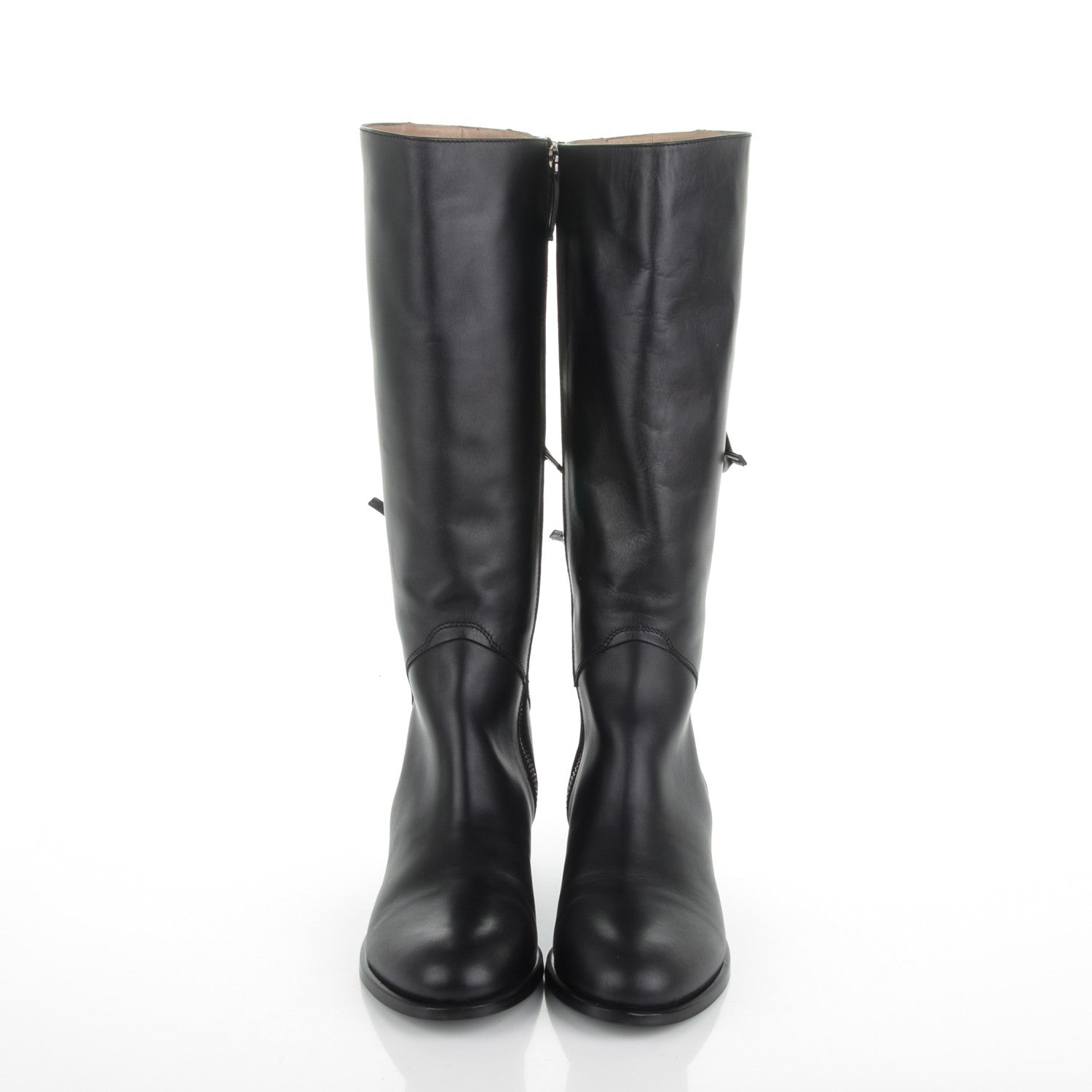 Valentino Garavani Soft Nappa Ascot Ribbon Lace-Up Riding Boots 40 Black 2 of 8