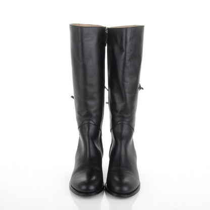 Valentino Garavani Soft Nappa Ascot Ribbon Lace-Up Riding Boots 40 Black 2 of 8