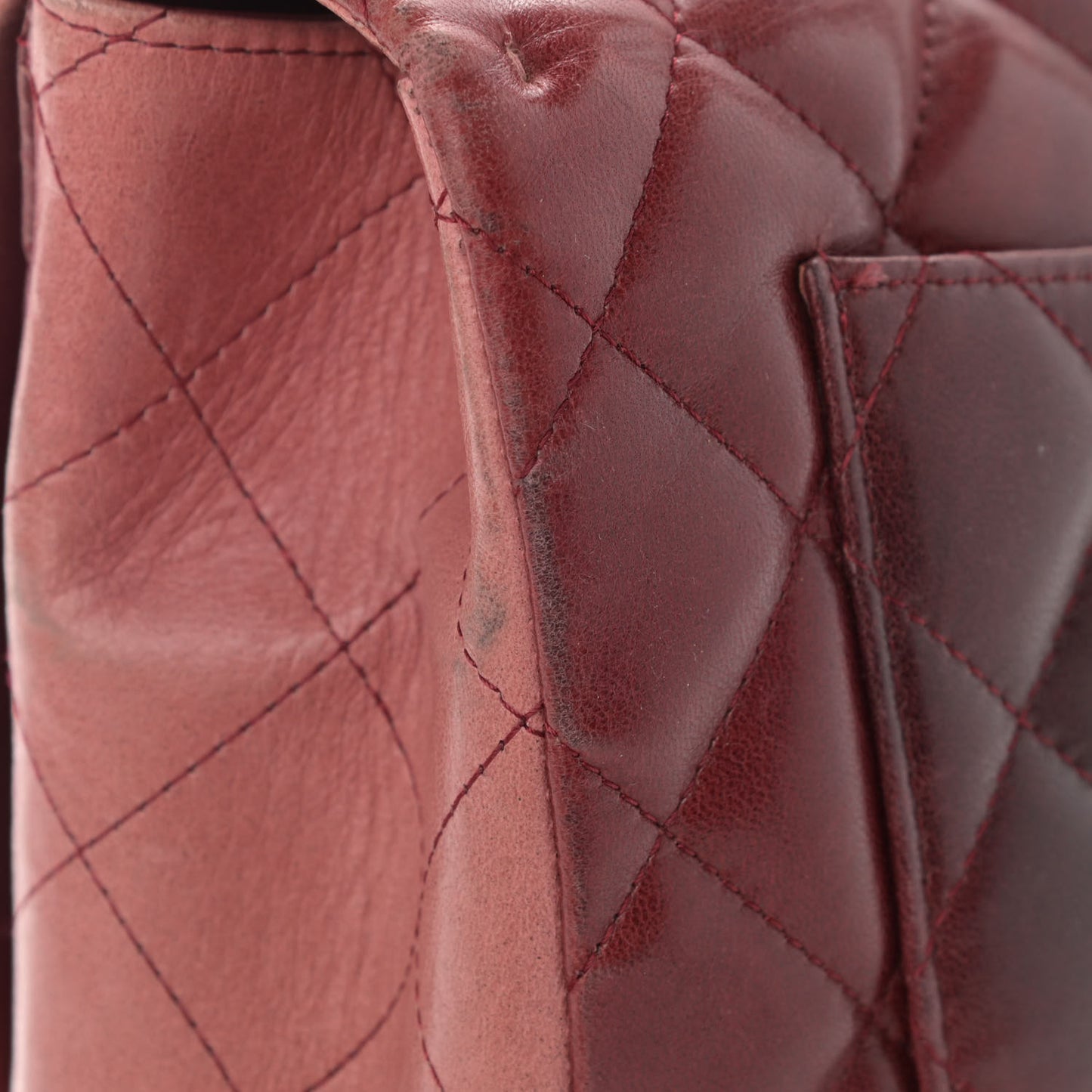 Lambskin Degrade Quilted Jumbo Single Flap Red