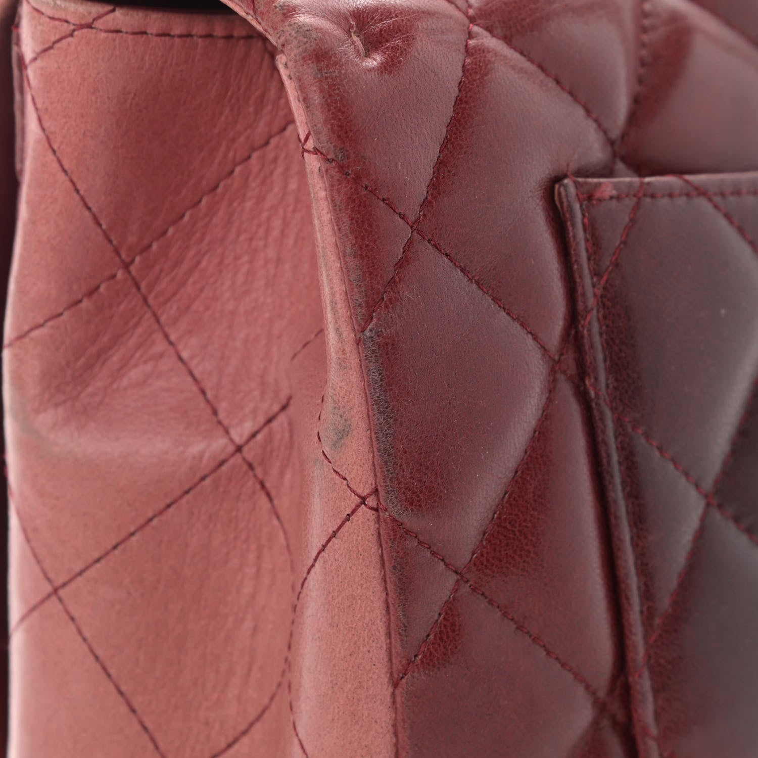 Chanel Lambskin Degrade Quilted Jumbo Single Flap Red 16 of 18
