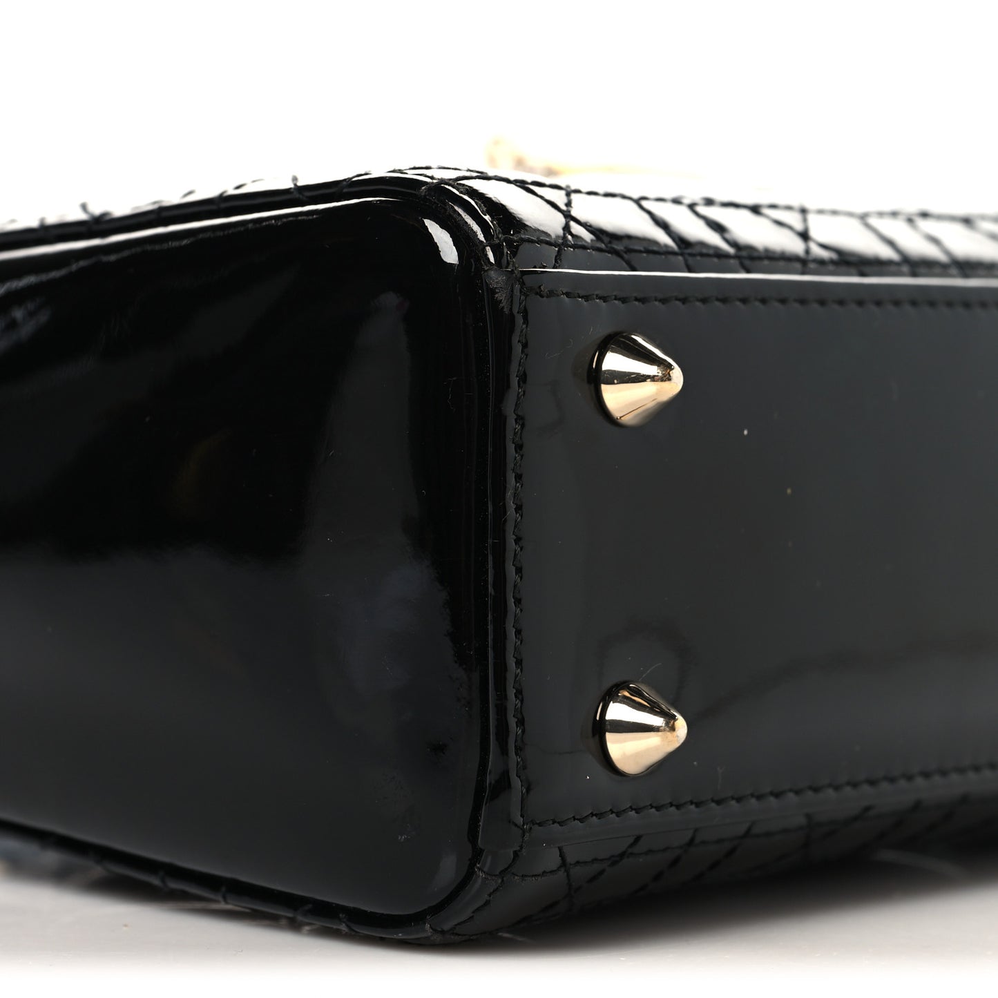 Patent Cannage Small Lady Dior Black