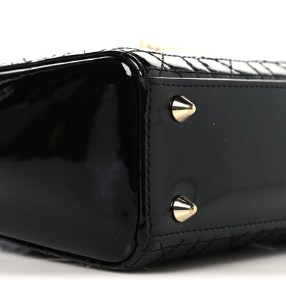 Christian Dior Patent Cannage Small Lady Dior Black 9 of 12