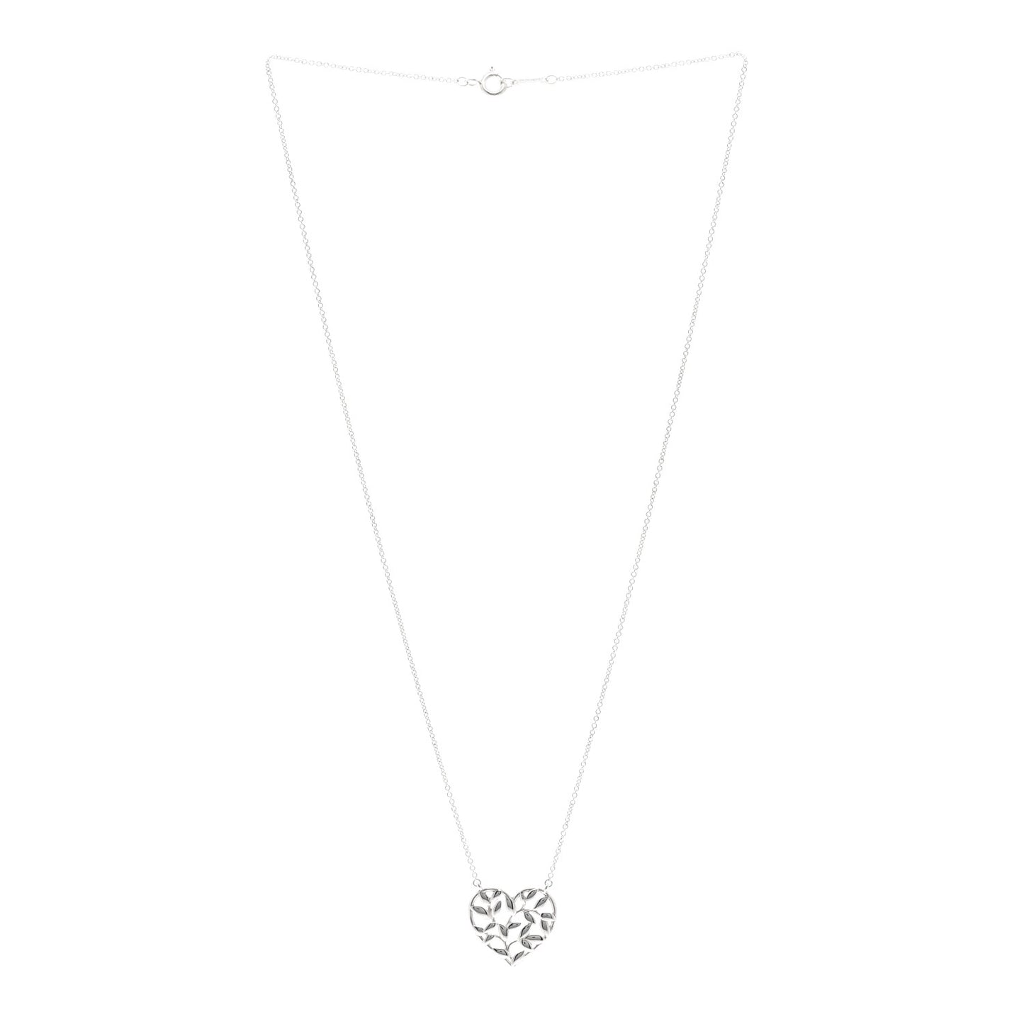 Sterling Silver Paloma Picasso Olive Leaf Heart Pendant Necklace