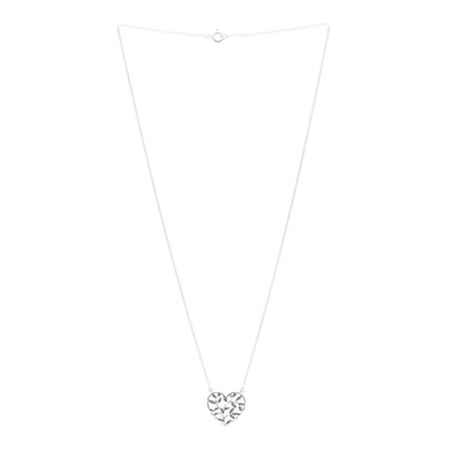 Tiffany Sterling Silver Paloma Picasso Olive Leaf Heart Pendant Necklace 3 of 5