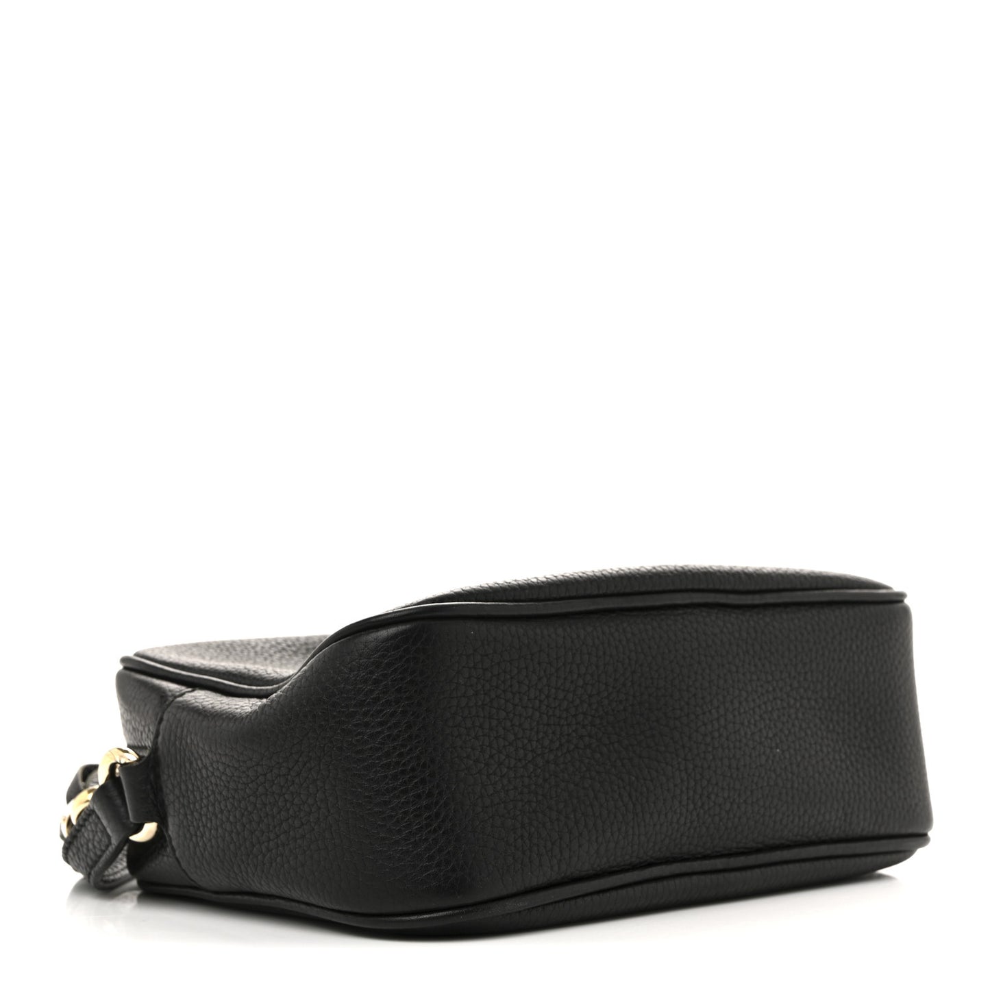 Pebbled Calfskin Small Soho Disco Bag Black
