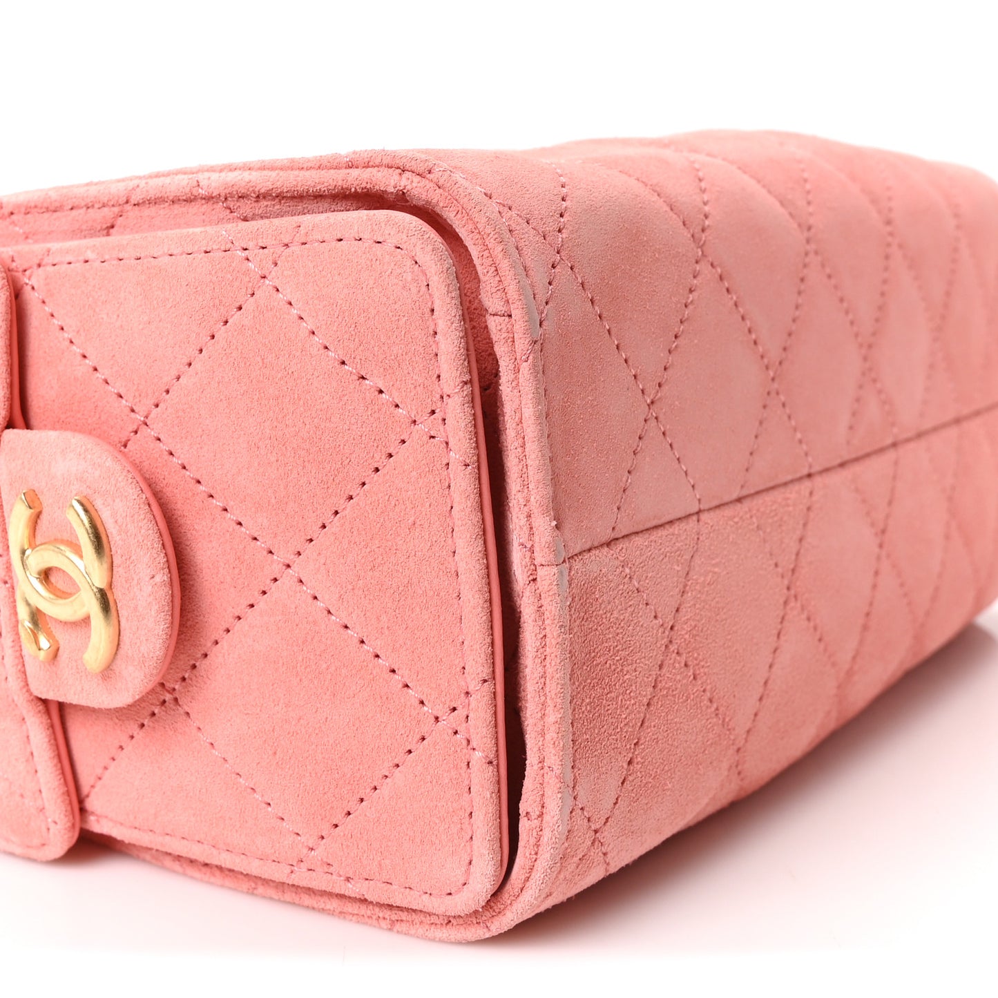 Suede Quilted Mini Chanel 25 Handbag Pink