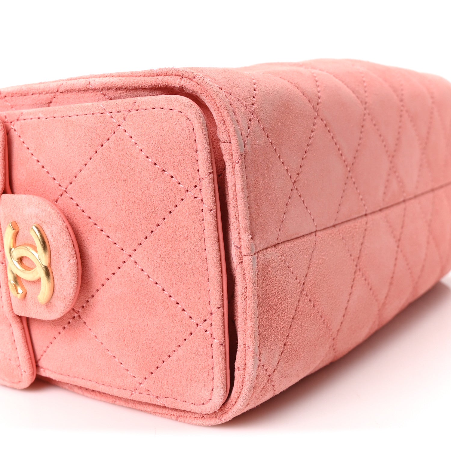 Chanel Suede Quilted Mini Chanel 25 Handbag Pink 9 of 11