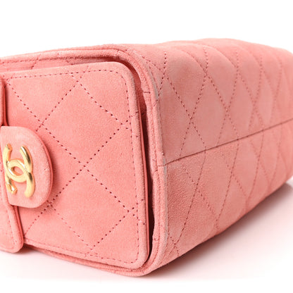 Chanel Suede Quilted Mini Chanel 25 Handbag Pink 9 of 11