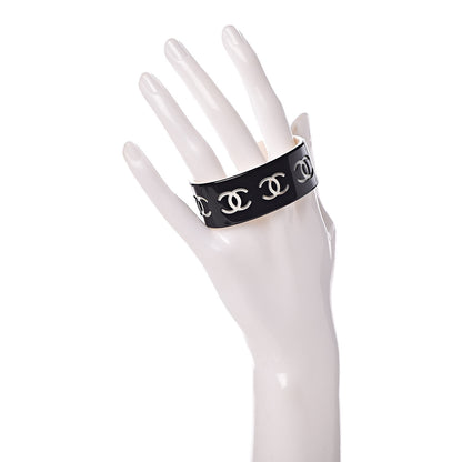 Chanel Resin CC Cuff Black White 2 of 7
