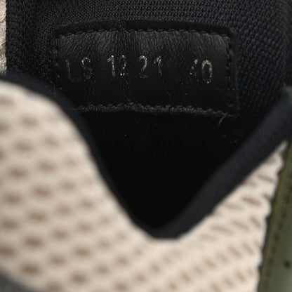 Christian Dior Technical Mesh Calfskin Mens B22 Sneakers 40 Olive Green Black Grey White 8 of 9