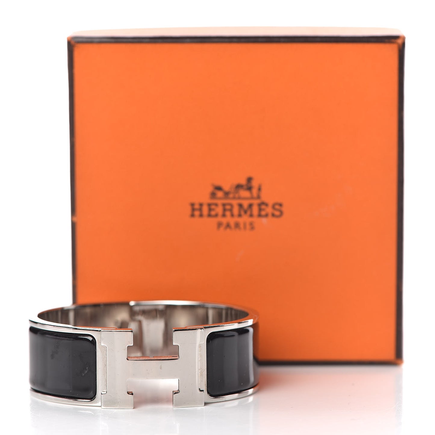 Enamel Wide Clic Clac H Bracelet PM Black